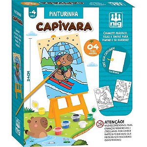 Brinquedo Para Colorir Kit Pinturinha Capivara Com Desenhos Fofos Para Crianças