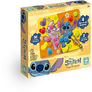 Brinquedo Educativo Stitch Pega Pompom Com Placas, Pompons E Pinças