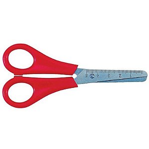 Tesoura Escolar Cis Ks-95c Com Régua Plástica 13,5cm - Caixa Com 20 Unidades