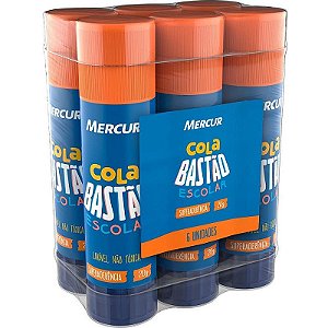Cola Em Bastão Escolar 20g Pacote Com 6 Unidades