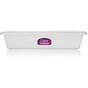 Bandeja Plástica Alimentos Branca M 44cm