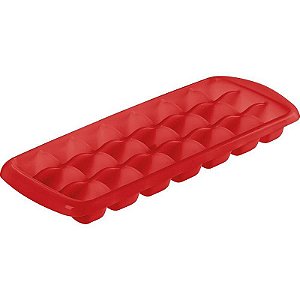 Forma Para Gelo Bebidas Vermelha Em Plástico Resistente