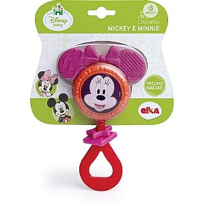 Brinquedo Para Bebê Minnie Chocalho Com Mordedor