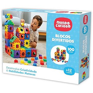 Brinquedo Educativo Blocos Divertidos 100 Peças