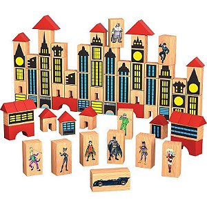 Brinquedo Pedagógico Madeira Batman Pequeno Eng. 100pcs