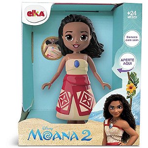 Boneca Moana Com Mecanismo De Frases 20cm Articulada