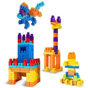 Brinquedo Para Montar Mais Blocos 200 Peças