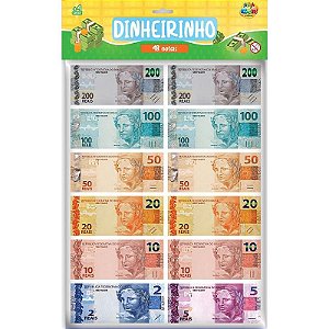 Brinquedo Dinheirinho Infantil Com 48 Notas Educativas