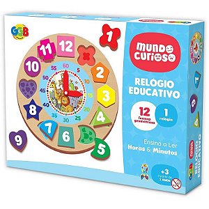 Brinquedo Pedagógico Relógio Números E Formas