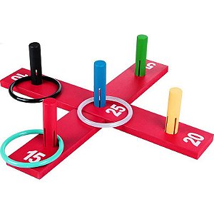 Brinquedo Pedagógico De Madeira Jogo De Argola Cruz 10 Peças