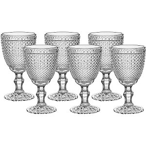 Conjunto De Taças De Vidro Bico De Jaca 320ml - 6 Peças
