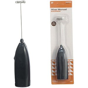 Mixer Manual Doméstico 19,5cm Prático E Ideal Para Bebidas Cremosas