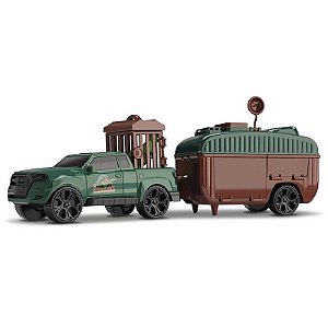 Carrinho Dino Raptors Trailer Com 2 Dinos