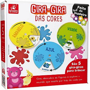 Jogo Educativo Gira Gira Das Cores Com 5 Roletas Coloridas