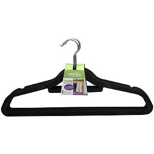 Cabide Veludo Preto C/10 Unidades Kit