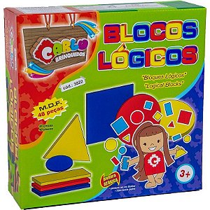 Brinquedo Pedagógico De Madeira Blocos Lógicos 48 Peças
