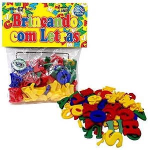 Brinquedo Pedagógico Brincando Com Letras 62 Peça