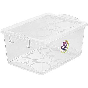 Caixa Plástica Multiuso Cristal 4l Com Trava 19x26x12cm