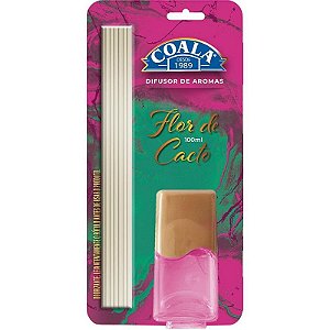 Difusor De Aroma Coala Flor De Cacto 100ml Com Varetas Decorativas