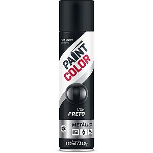 Tinta Spray Paintcolor 350ml Metálica Preta