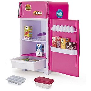 Brincando De Casinha Geladeira Infantil Com Acessórios