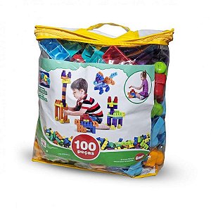 Brinquedo Para Montar Sacola Brocolandia 100 Peças