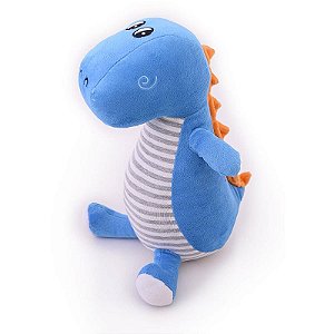 Pelúcia Listradonte Azul 34cm Com Espinhos Laranjas E Carinha Bordada