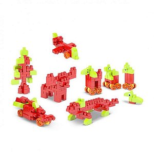 Brinquedo Para Montar Mais Blocos Click Com 60 Peças