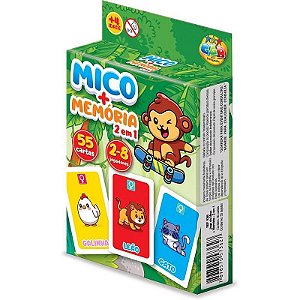 Jogo De Cartas Mico + Memória 2 Em 1 Com 55 Cartas
