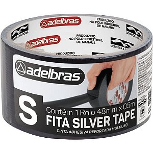 Fita De Alta Resistencia Silver Tape Preta 48mmx5m