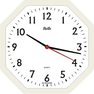 Relógio De Parede Oitavado Branco 22cm