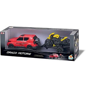 Carrinho Jeep Draco Com Moto Cores Sortidos
