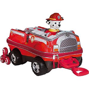 Mochila Infantil Com Rodinha Patrulha Canina Marshall Carro