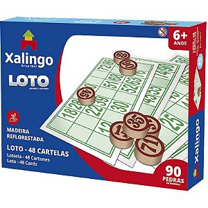 Jogo De Bingo Loto Com 48 Cartelas E Pedras De Madeira