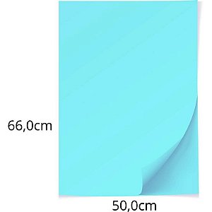Papel Cartolina Azul Escolar 50x66cm 140g - Pacote Com 100  1