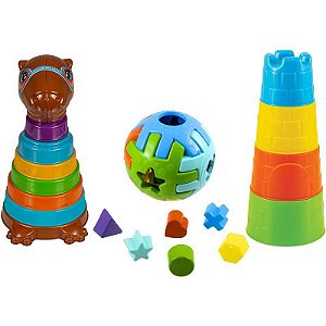 Brinquedo Educativo Mega Kit Kapi Torre Capivara E Bola