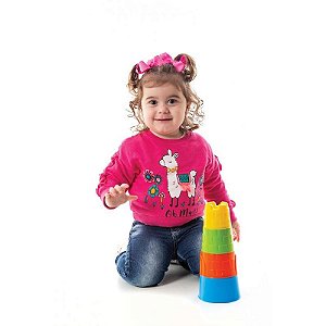 Brinquedo Educativo Torre Baby Castelo Com 4 Peças