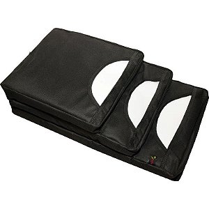 Porta Sacola Para Balcão Com 3 Bolsos Em Nylon Preto 30x14,5x57cm