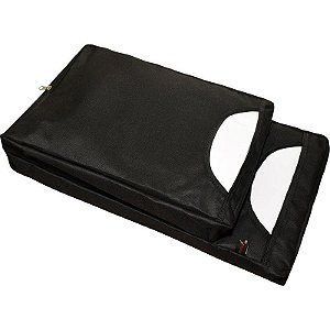 Porta Sacola Para Balcão Com 2 Bolsos Em Nylon Preto 30x8x57cm