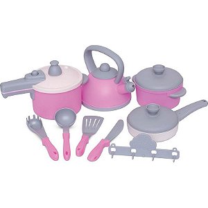 Brincando De Casinha Jogo De Panelinhas Gourmet Rs Com 10 Peças