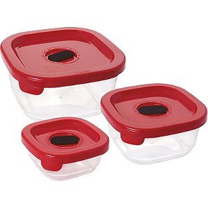 Pote Plástico Conj. 3 Potes Encaixáveis C/va Kit