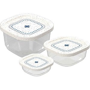Pote Plástico Conj. 3potes Encaixáveis C/val Kit