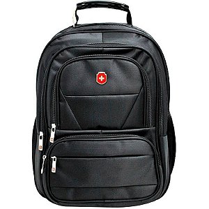 Mochila Executiva Para Notebook Preta - Grande Com 5 Bolsos