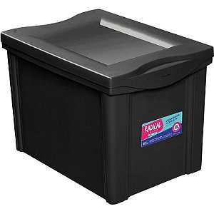 Caixa Plástica Multiuso Médio Preto Organizador 30l