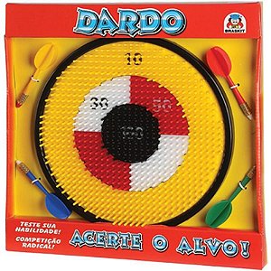 Lançador Dardo Com Alvo E 4 Dardos Coloridos