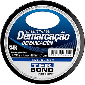Fita Para Demarcação De Solo Pvc Preta 48mmx15m