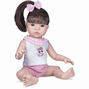 Boneca Realista Small Cabelos Castanhos 37,5cm