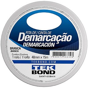 Fita Para Demarcação De Solo Pvc Branco 48mm X 15m