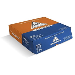 Giz Escolar Cores Master Plastificado Caixa Com 500 Unidades