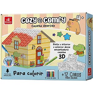 Brinquedo Para Colorir Casinha Comfy E Cozy 3d Com Cards E Gizes De Cera